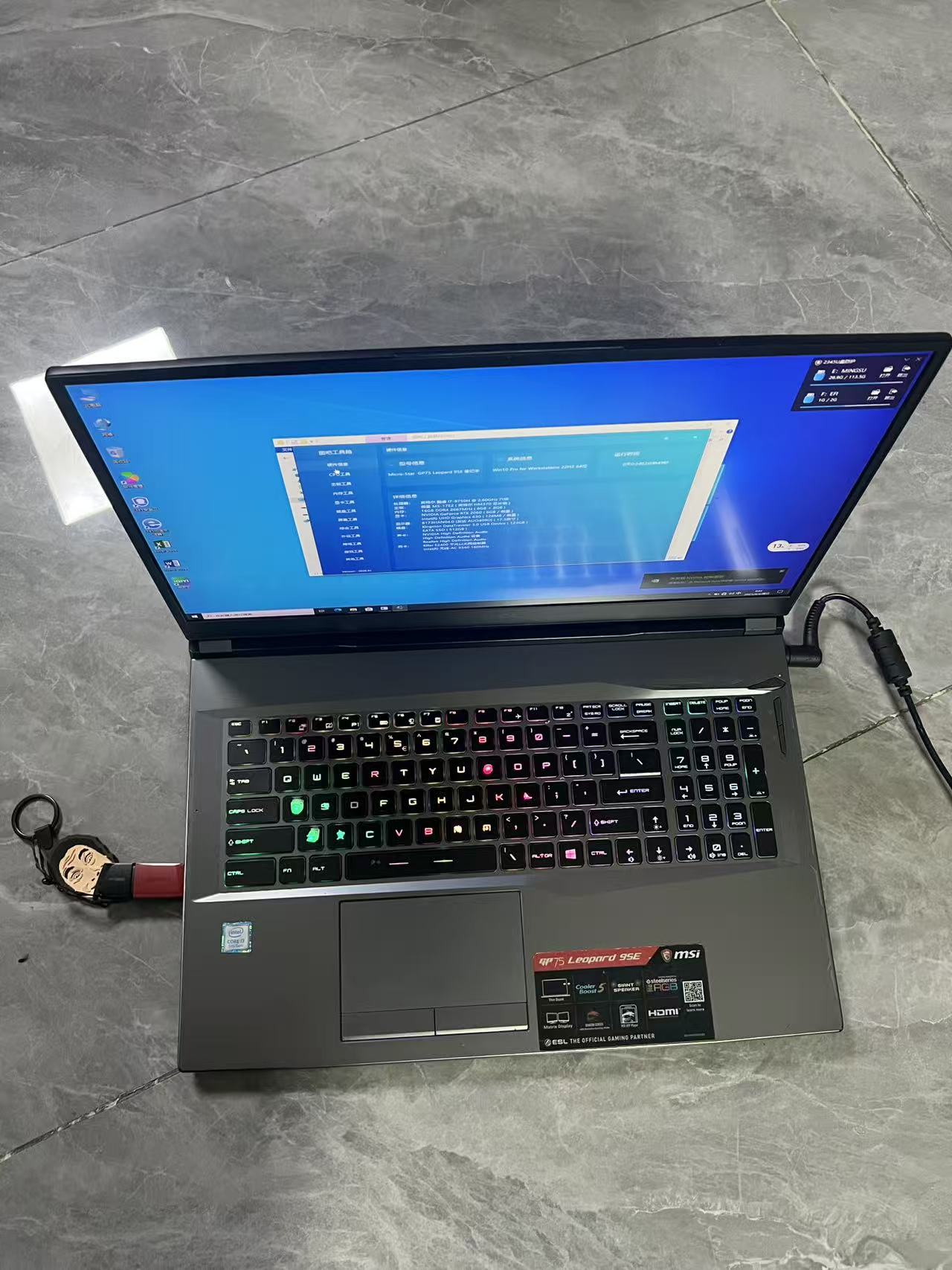 泰国二手游戏笔记本 MSI GP75 Leopard 9SE｜i7-9750H｜16GB DDR4｜512GB SSD｜RTX2060 6GB｜17.3英寸电竞屏