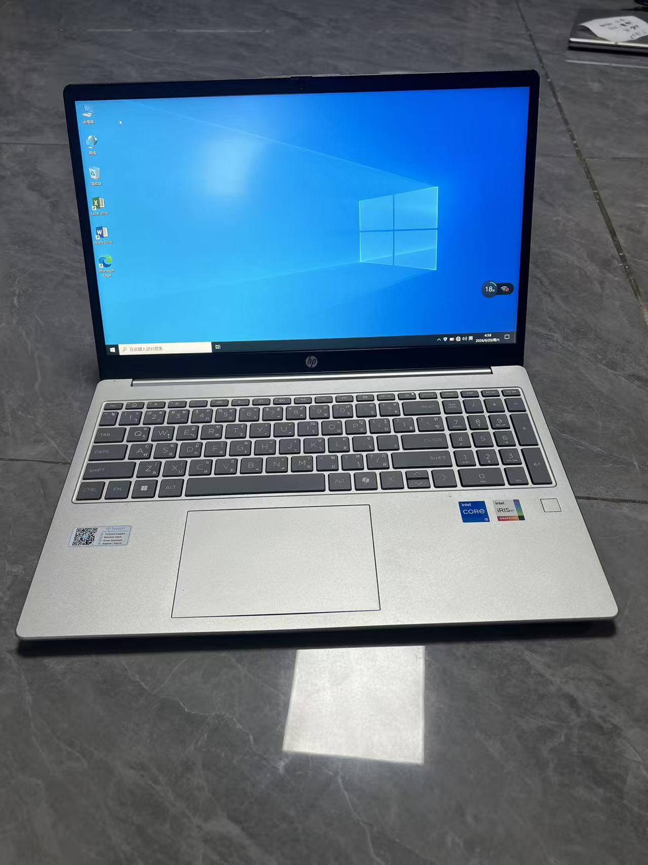 泰国准新HP 15.6英寸笔记本电脑 i5-13500H 十二核16线程 16G DDR4 3200MHz 512G NVMe SSD Iris Xe显卡 中文系统 支持出