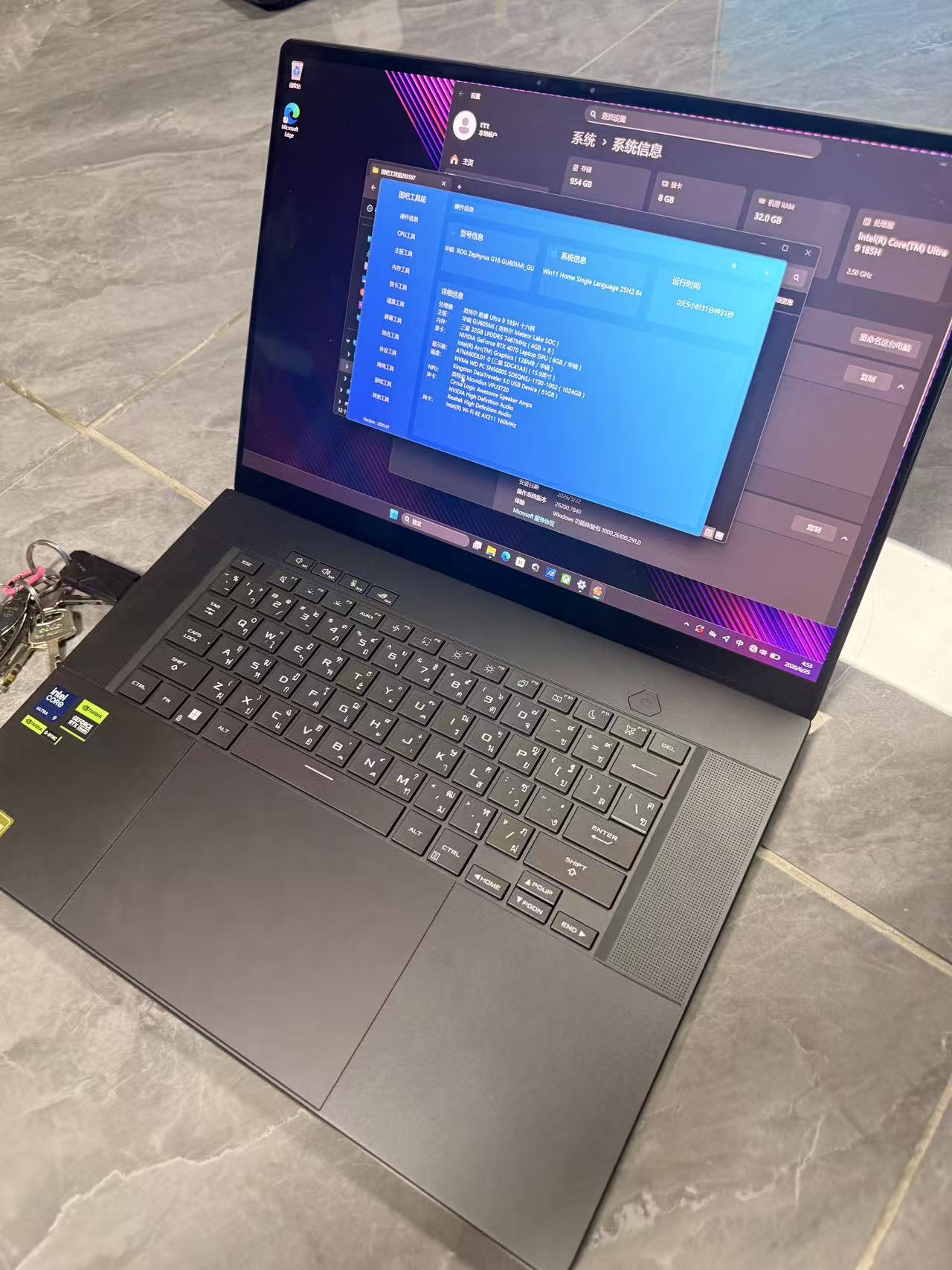 准新机 ASUS ROG Zephyrus G16 GU605MI｜Intel Core Ultra 9 185H｜RTX4070 8GB｜32GB LPDDR5X｜1TB SSD｜16英寸电竞设计师笔记本电脑