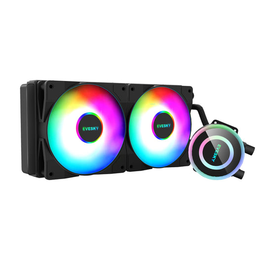 EVESKY ARGB Shenguang 240 all-in-one water cooling radiator set desktop computer CPU water cooling fan、