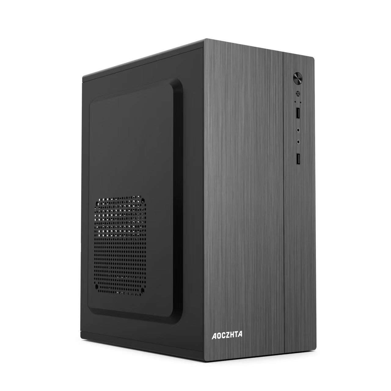AOCZHTA 战斗者 MATX商务办公电脑机箱 拉丝面板机箱 支持M-ATX/ITX主板 支持250mm显卡 办公家用DIY台式机机箱 黑色
