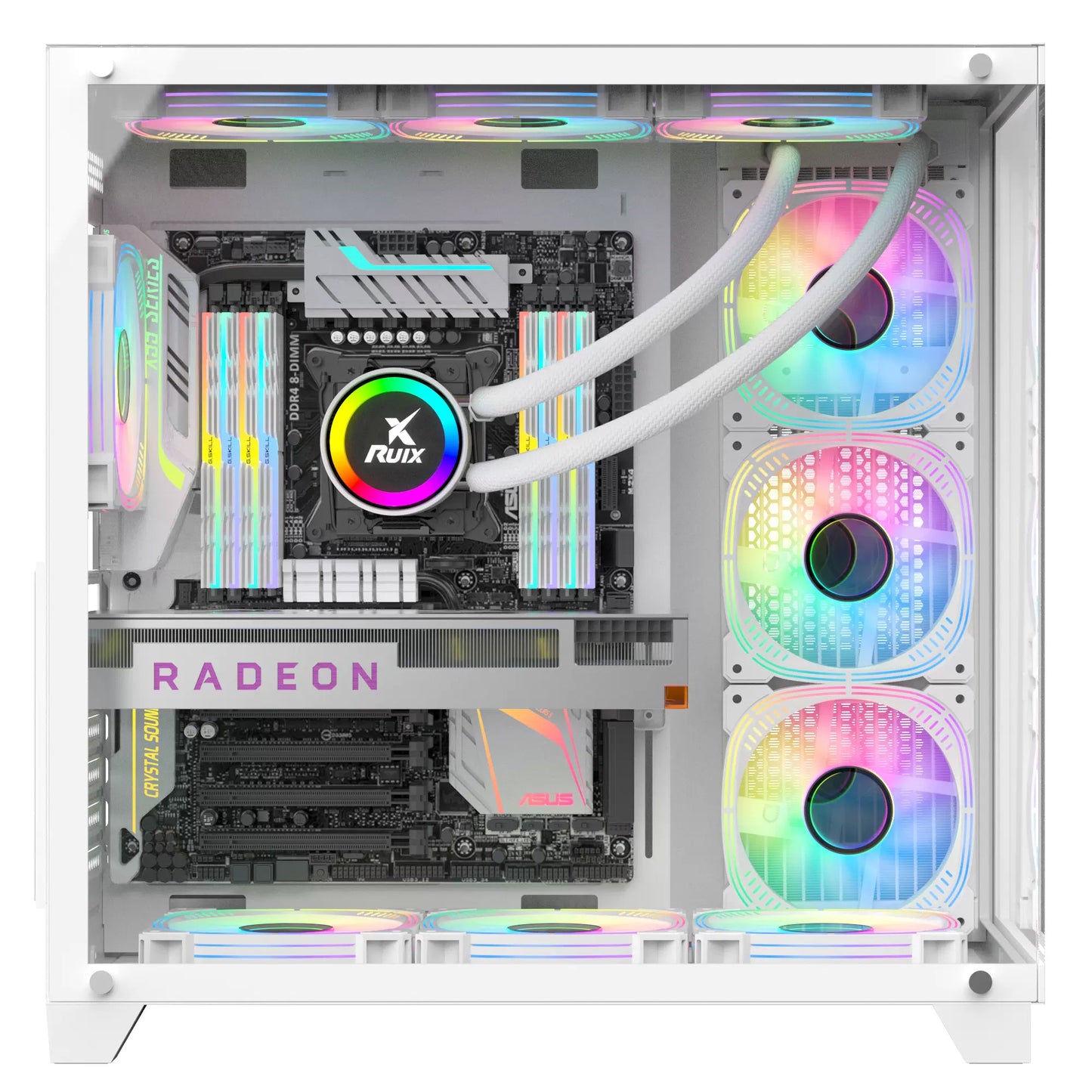 海景房PRO MAX电脑机箱台式机atx主板 支持360水冷机箱 白色