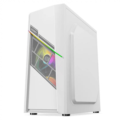 EVESKY Lingzhi เคสคอมพิวเตอร์เดสก์ท็อป DIY สำหรับเล่นเกมระบายความร้อนด้วยน้ำ ATX บอร์ดขนาดใหญ่ backline แชสซีสีขาว