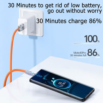 [รับประกัน 1 ปี] สายชาร์จ Type C IOS Micro USB 120W 6A ชาร์จเร็วมาก สําหรับทุกรุ่น Super Fast Charge 3-IN-1 180องศา