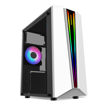 AOCZHTA 炫彩3号 ATX电竞电脑机箱 RGB灯效侧透机箱 支持ATX/Micro-ATX/ITX主板 USB3.0 支持310mm显卡 商务办公DIY游戏机箱 黑色