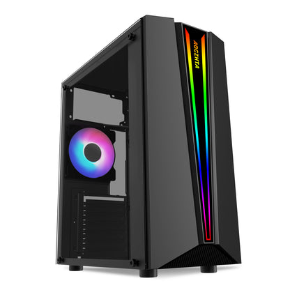 AOCZHTA 炫彩3号 ATX电竞电脑机箱 RGB灯效侧透机箱 支持ATX/Micro-ATX/ITX主板 USB3.0 支持310mm显卡 商务办公DIY游戏机箱 黑色
