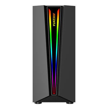 AOCZHTA 炫彩3号 ATX电竞电脑机箱 RGB灯效侧透机箱 支持ATX/Micro-ATX/ITX主板 USB3.0 支持310mm显卡 商务办公DIY游戏机箱 黑色
