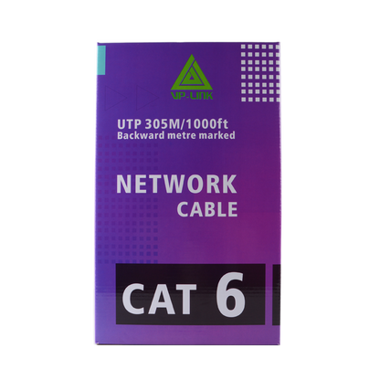 สายแลน LAN CAT6 UTP Cable (305m) LINK (US-9106A-1) ความยาว 305 เมตร (ภายในอาคารสีฟ้า) สายไฟยาวตามจริง!!
