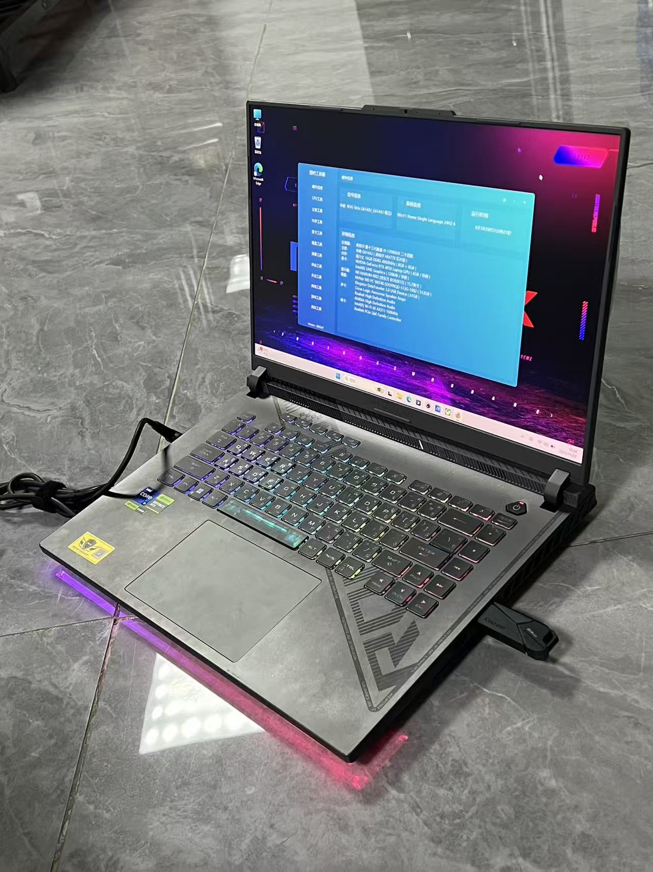 二手华硕 游戏本酷睿i9-13980HX二十四核 16GB DDR5 M.2 512GB  RTX 4050 Laptop独显 泰国现货