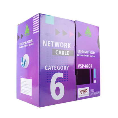 สายแลน LAN CAT6 UTP Cable (305m) LINK (US-9106A-1) ความยาว 305 เมตร (ภายในอาคารสีฟ้า) สายไฟยาวตามจริง!!
