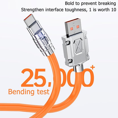 [รับประกัน 1 ปี] สายชาร์จ Type C IOS Micro USB 120W 6A ชาร์จเร็วมาก สําหรับทุกรุ่น Super Fast Charge 3-IN-1 180องศา