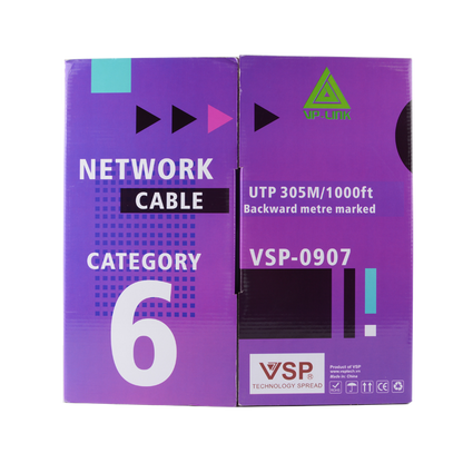 สายแลน LAN CAT6 UTP Cable (305m) LINK (US-9106A-1) ความยาว 305 เมตร (ภายในอาคารสีฟ้า) สายไฟยาวตามจริง!!