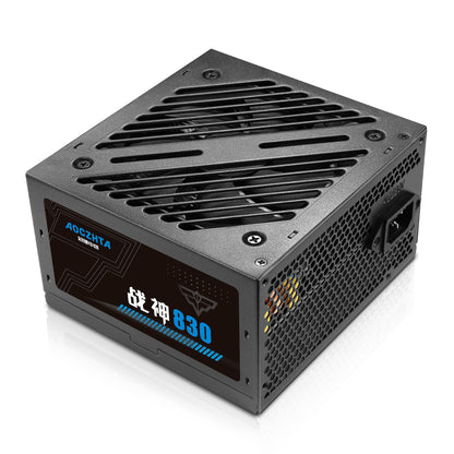 AOCZHTA 战神830 台式电脑电源 额定600W ATX电源 12CM静音风扇 双6+2Pin显卡供电 双CPU供电 背线设计 支持Intel/AMD 游戏电脑电源