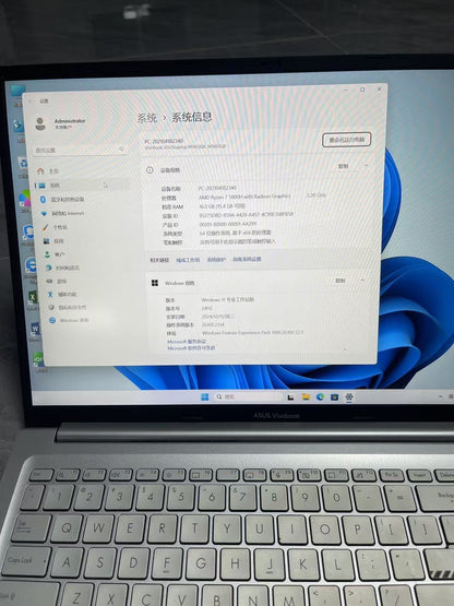 泰国二手华硕笔记本电脑16寸 AMD Ryzen 7 5800H DDR4 16G m.2 512G