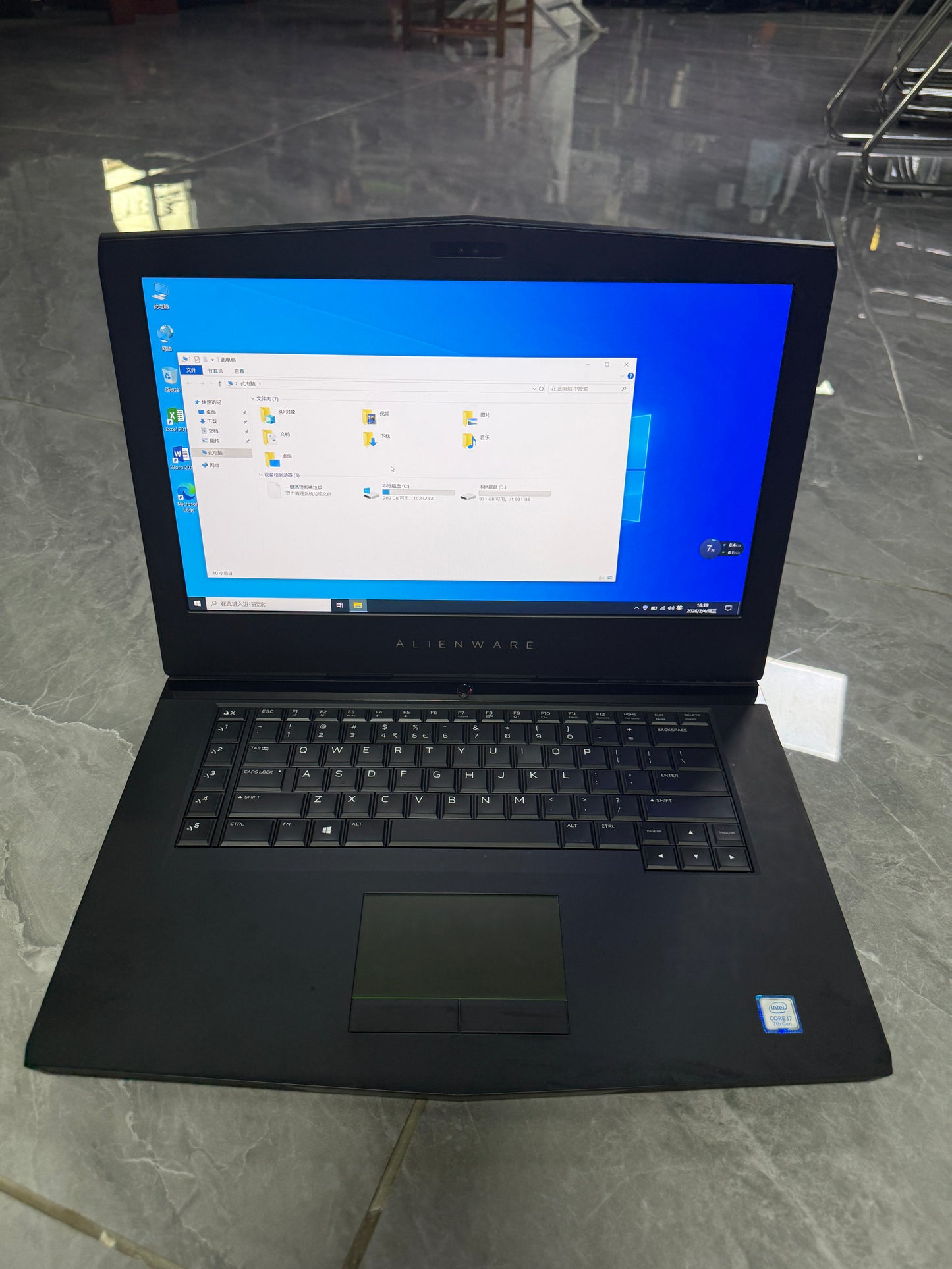 外星人游戏本I7 7700 D4 32GB 1TB GTX1060 6G 游戏笔记本电脑 二手九成新