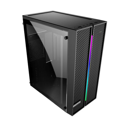 AOCZHTA 炫彩K2 MATX电竞电脑机箱 铁网散热侧透机箱 支持Micro-ATX/ITX主板 支持250mm显卡 商务办公DIY游戏机箱 黑色