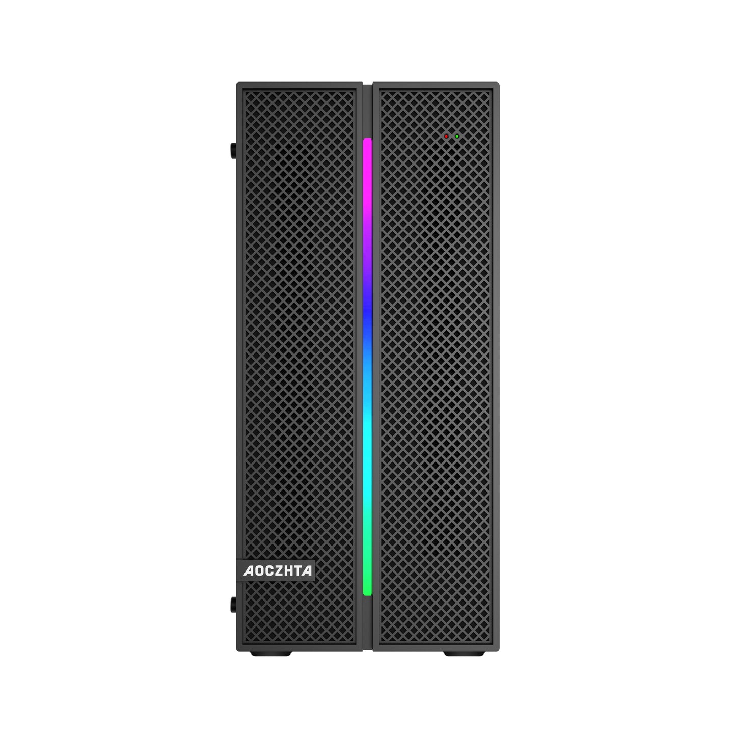 AOCZHTA 炫彩K2 MATX电竞电脑机箱 铁网散热侧透机箱 支持Micro-ATX/ITX主板 支持250mm显卡 商务办公DIY游戏机箱 黑色