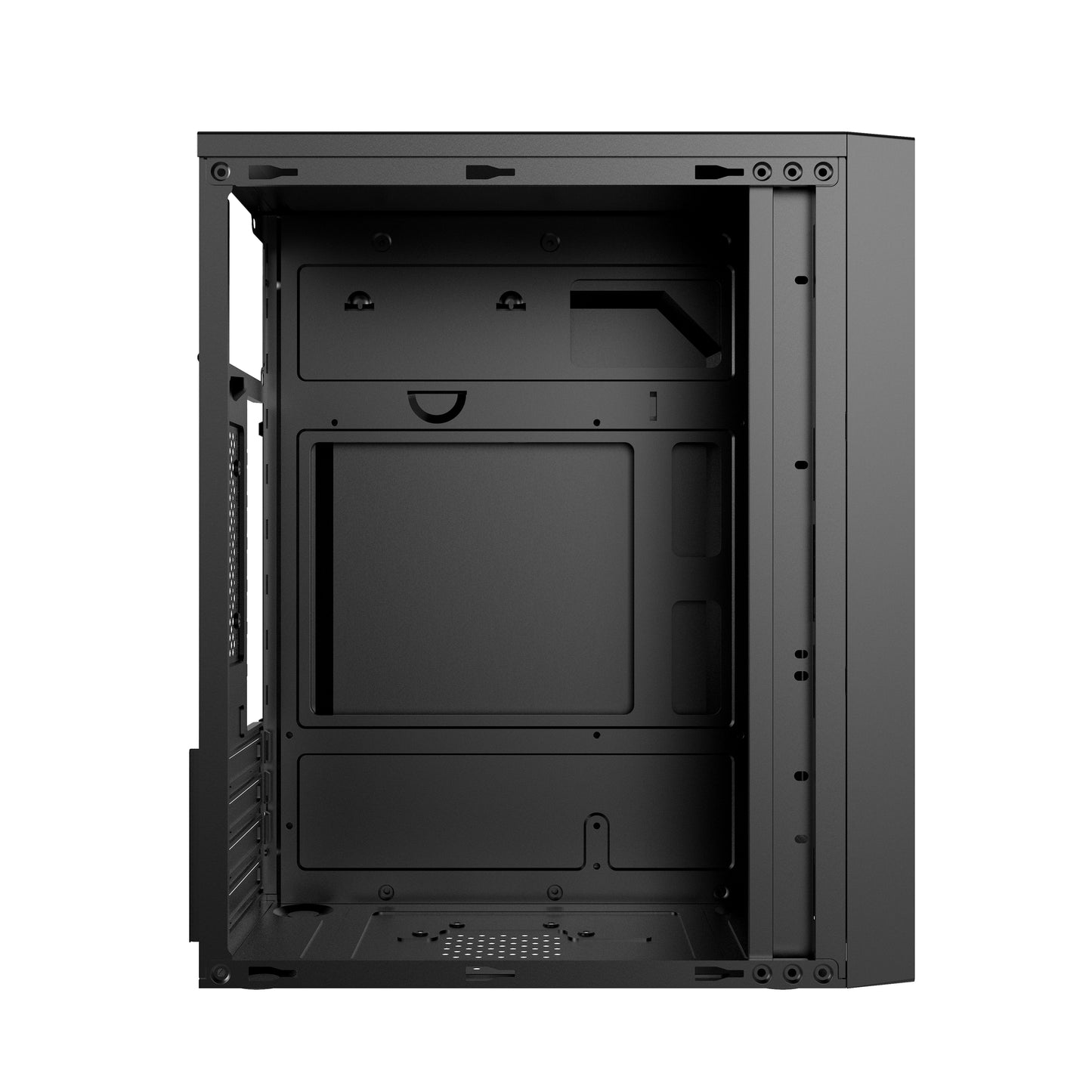 AOCZHTA 炫彩K2 MATX电竞电脑机箱 铁网散热侧透机箱 支持Micro-ATX/ITX主板 支持250mm显卡 商务办公DIY游戏机箱 黑色