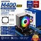 AOCZHTA M400 CPU风冷散热器 四热管RGB散热器 90mm静音PWM风扇 支持Intel LGA1851/LGA1700/LGA1200/LGA115X 台式机CPU散热器