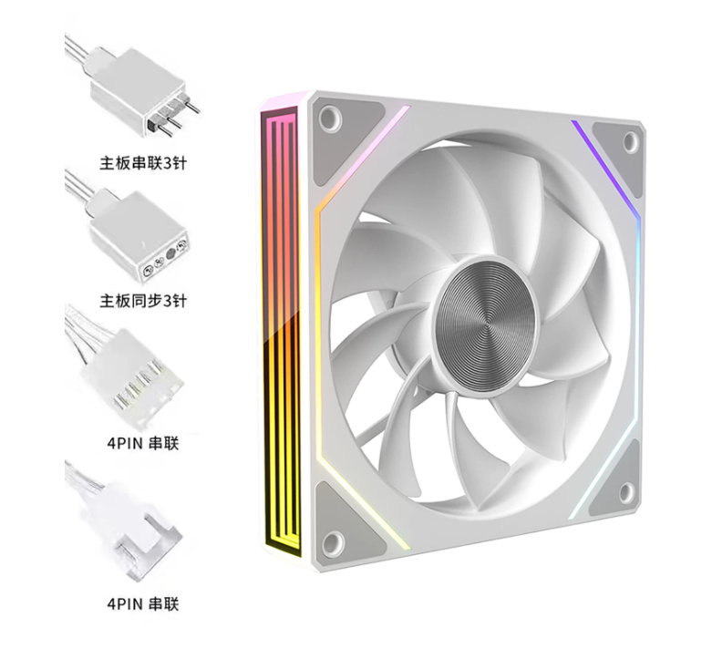 Jiuweihu Prism 7 ARGB Case Fan | 12CM PWM Smart Speed Control | 5V ARGB Aura Sync | Silent High Airflow | Gaming DIY PC Fan