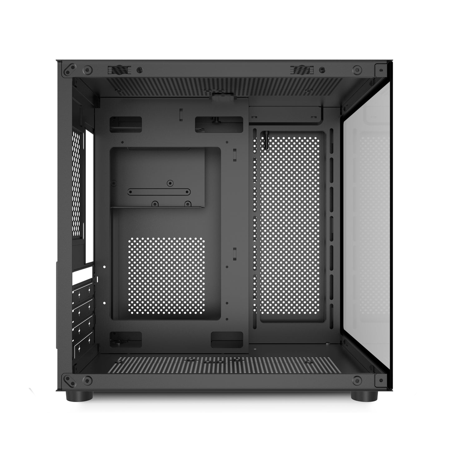 AOCZHTA 海景房S MATX海景房电脑机箱 双面钢化玻璃侧透 支持240水冷 USB3.0 支持320mm显卡 DIY电竞游戏机箱 黑色