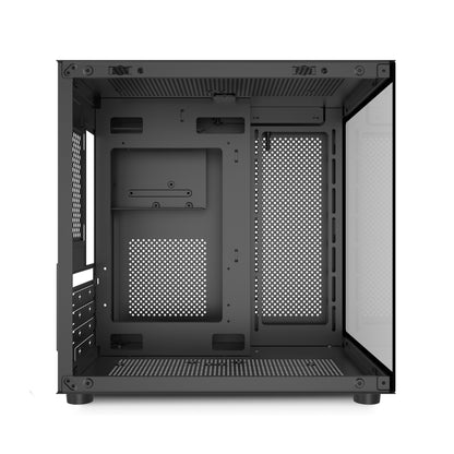 AOCZHTA 海景房S MATX海景房电脑机箱 双面钢化玻璃侧透 支持240水冷 USB3.0 支持320mm显卡 DIY电竞游戏机箱 黑色