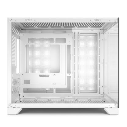 AOCZHTA 全景房S MATX海景房电脑机箱 双面钢化玻璃侧透 支持360水冷 USB3.0 支持400mm显卡 DIY电竞游戏机箱 白色