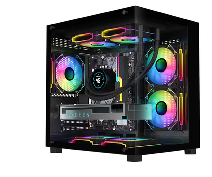 海景房 MINI 电竞机箱｜MATX / ITX 全景侧透｜支持240水冷｜330mm显卡｜黑色海景房电脑机箱