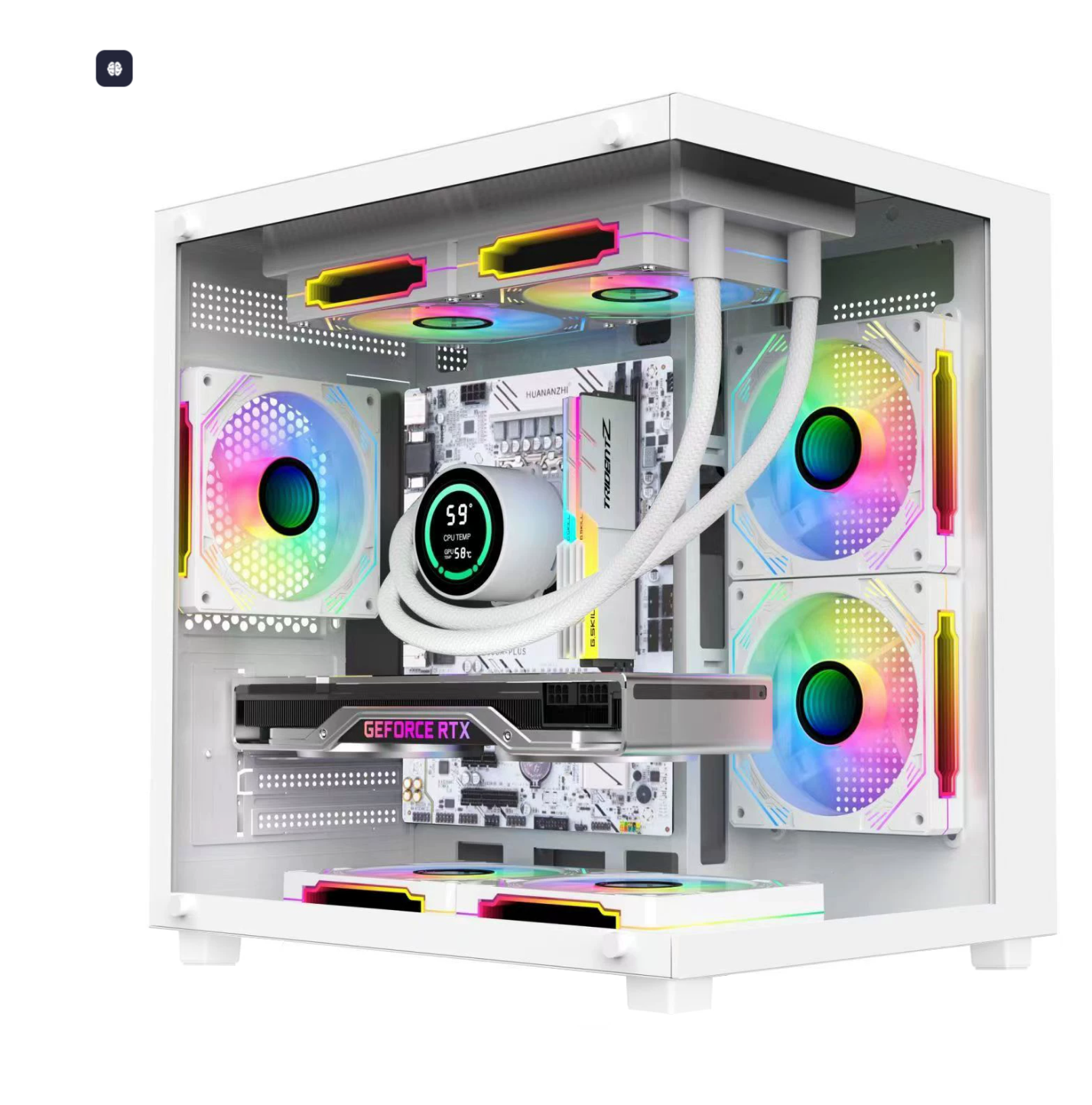 海景房 MINI 电竞机箱｜MATX / ITX 全景侧透｜支持240水冷｜330mm显卡｜黑色海景房电脑机箱