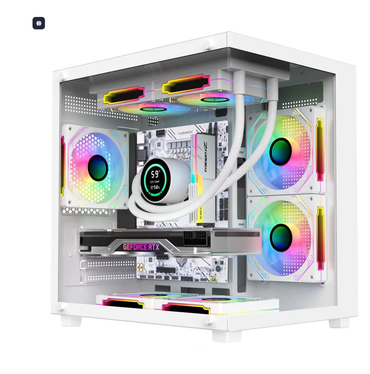 海景房 MINI 电竞机箱｜MATX / ITX 全景侧透｜支持240水冷｜330mm显卡｜黑色海景房电脑机箱