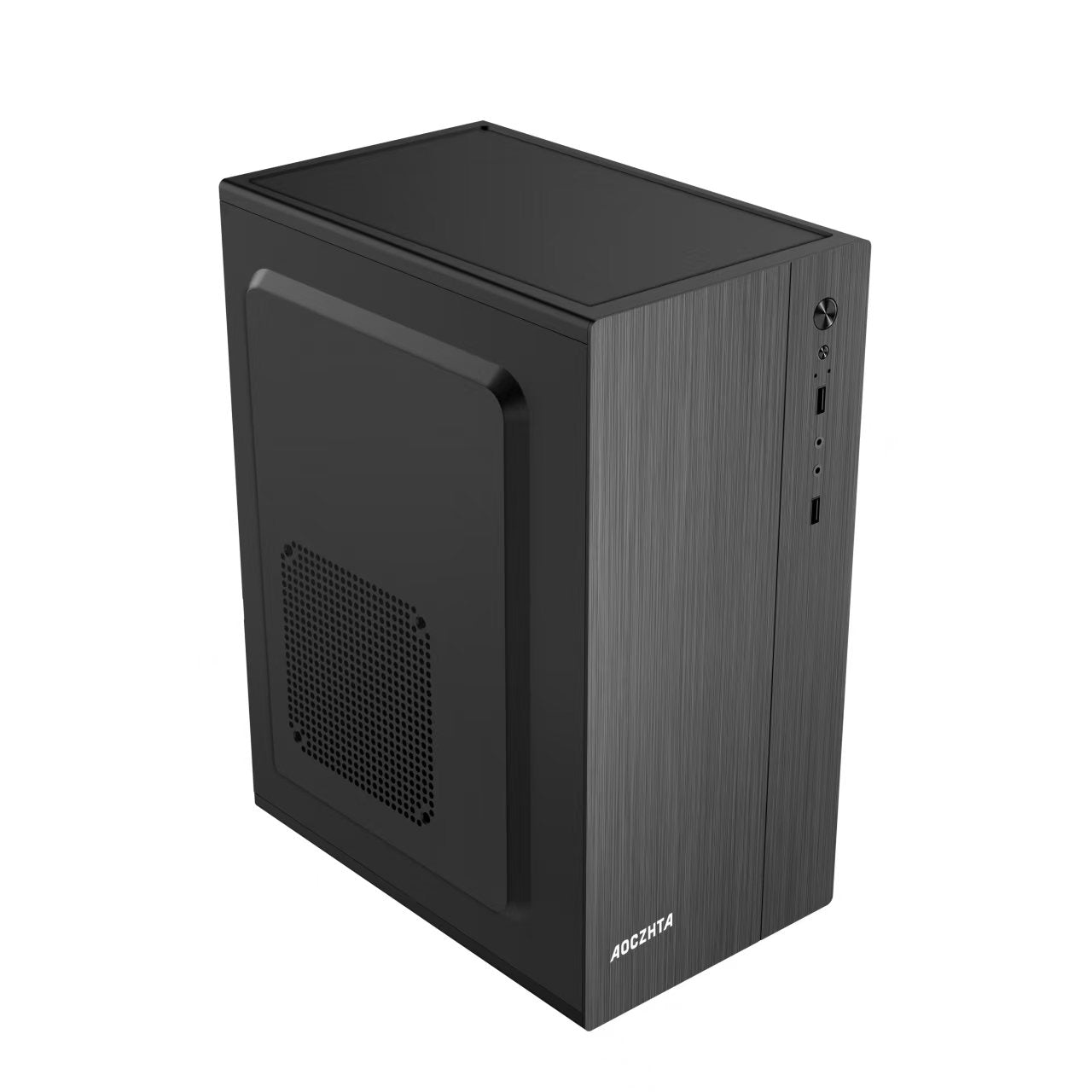 AOCZHTA 战斗者 MATX商务办公电脑机箱 拉丝面板机箱 支持M-ATX/ITX主板 支持250mm显卡 办公家用DIY台式机机箱 黑色