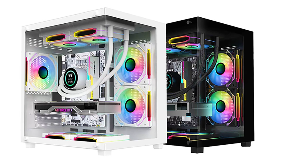 海景房 MINI 电竞机箱｜MATX / ITX 全景侧透｜支持240水冷｜330mm显卡｜黑色海景房电脑机箱