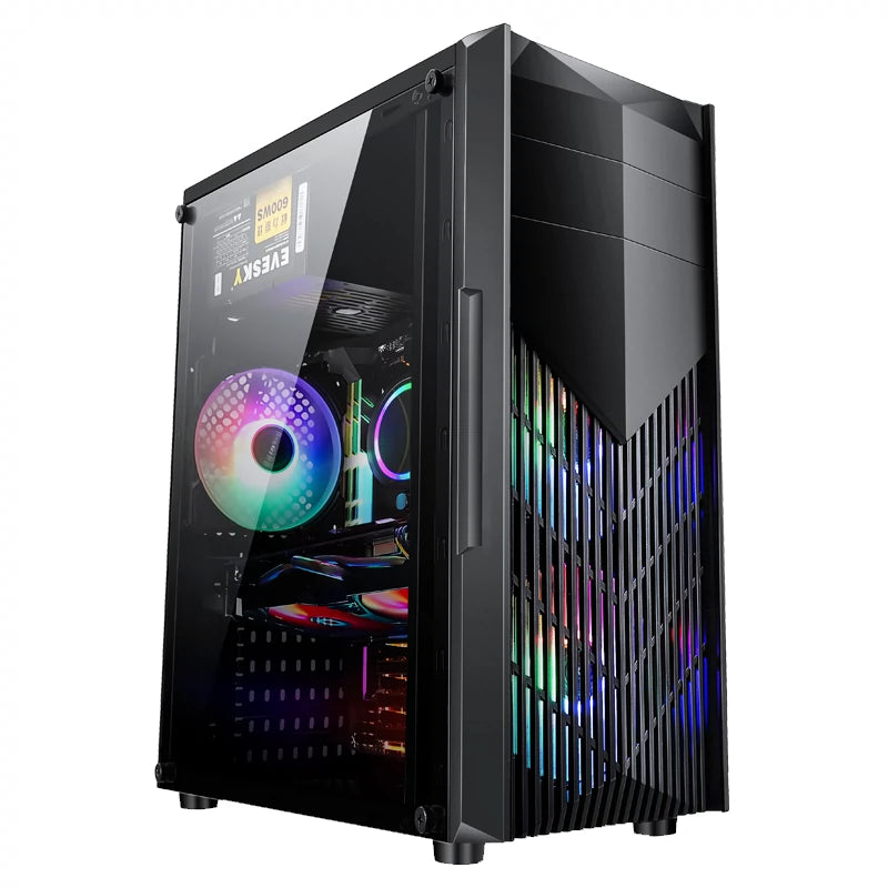 黑骑士 电竞电脑机箱 MATX/ATX侧透机箱 台式机主机箱 支持240水冷 160MM风冷 290MM显卡 USB3.0 黑色