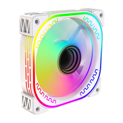 Prism 12CM chassis cooling fan AURA Shenguang synchronous 5V3-pin ARGB Symphony PWM temperature control silent fan MSI motherboard chassis fan