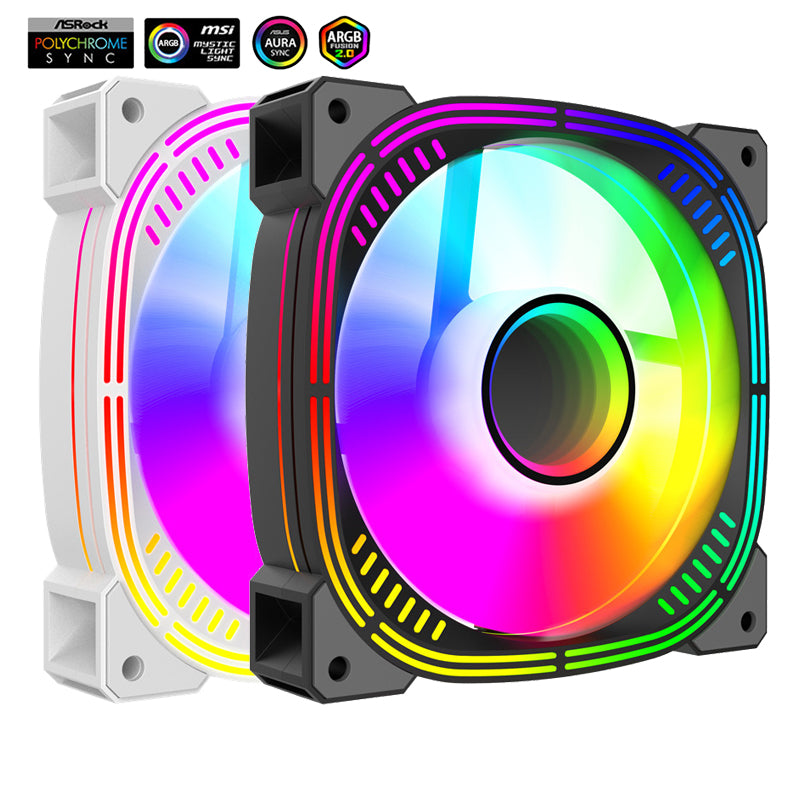 Prism 4Pro second generation fourth generation 12CM chassis cooling fan 5V3 pin ARGB fantasy PWM temperature control silent fan