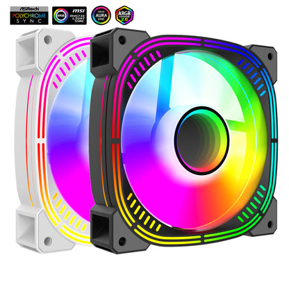 Prism 4Pro second generation fourth generation 12CM chassis cooling fan 5V3 pin ARGB fantasy PWM temperature control silent fan