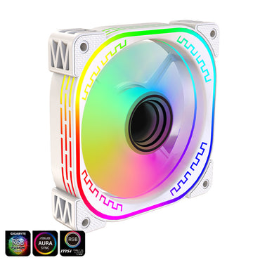 Prism 12CM chassis cooling fan AURA Shenguang synchronous 5V3-pin ARGB Symphony PWM temperature control silent fan MSI motherboard chassis fan